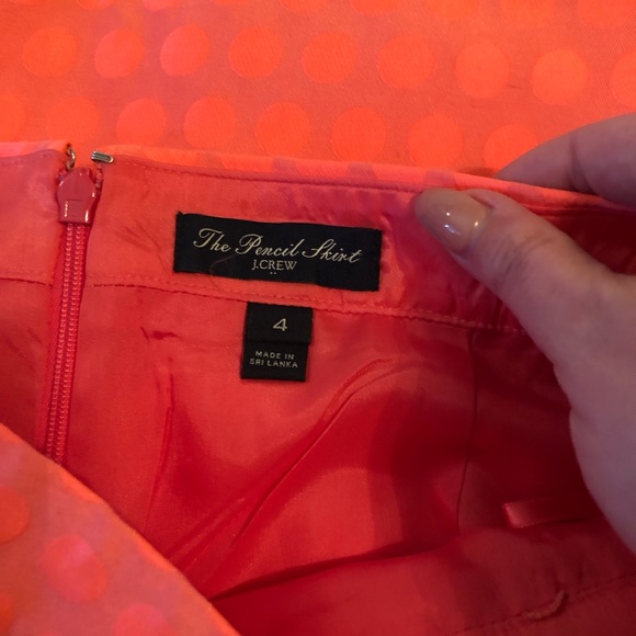JCrew Neon Coral “The Pencil Skirt” - Picture 4 of 4